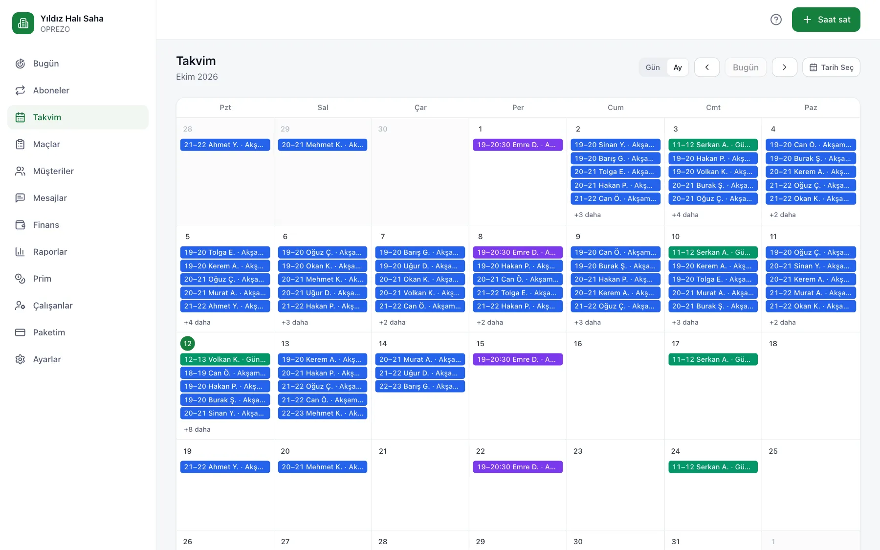Oprezo calendar